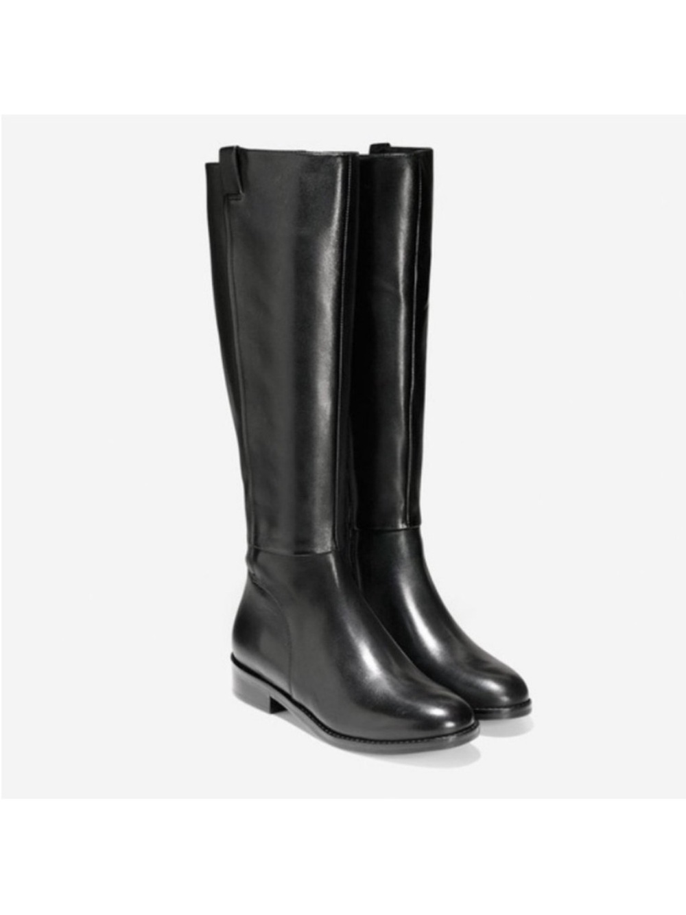 Cole Haan Katrina Black Leather Riding Boots Size 8 Regular